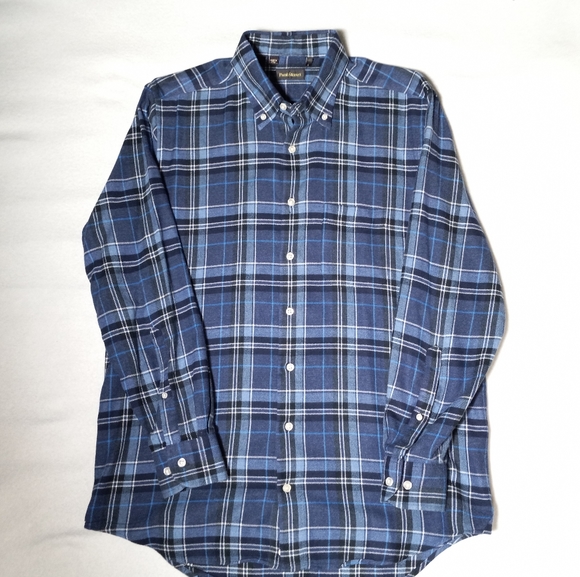 Paul Stewart button flannel shirt men's size Large made in Italy - Picture 2 of 8